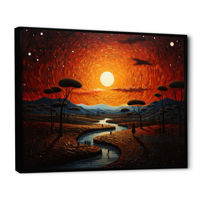 «African Tribal Sunset V», reproduction sur toile