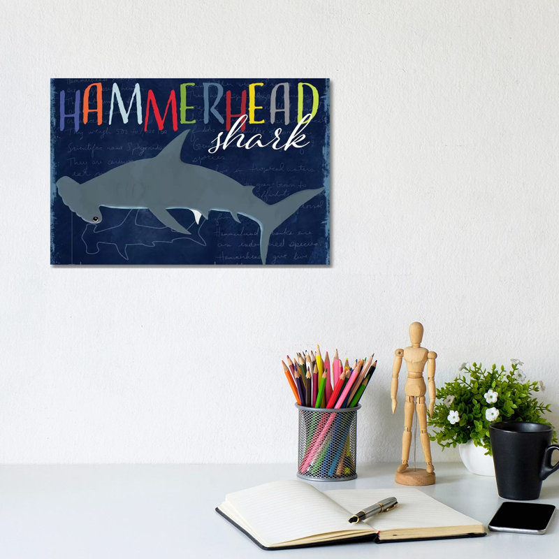 Hammerhead Shark by Daniela Santiago - Wrapped Canvas Gallery-Wrapped Canvas Giclée, 20.32 cm H x 30.48 cm W