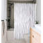 Farmhouse Ruffle Shower Curtain - White Fabric Bathroom Curtain With Waterfall Design, Double Layer For Privacy, Soft Polyester Material, Hand Sewn For Durability