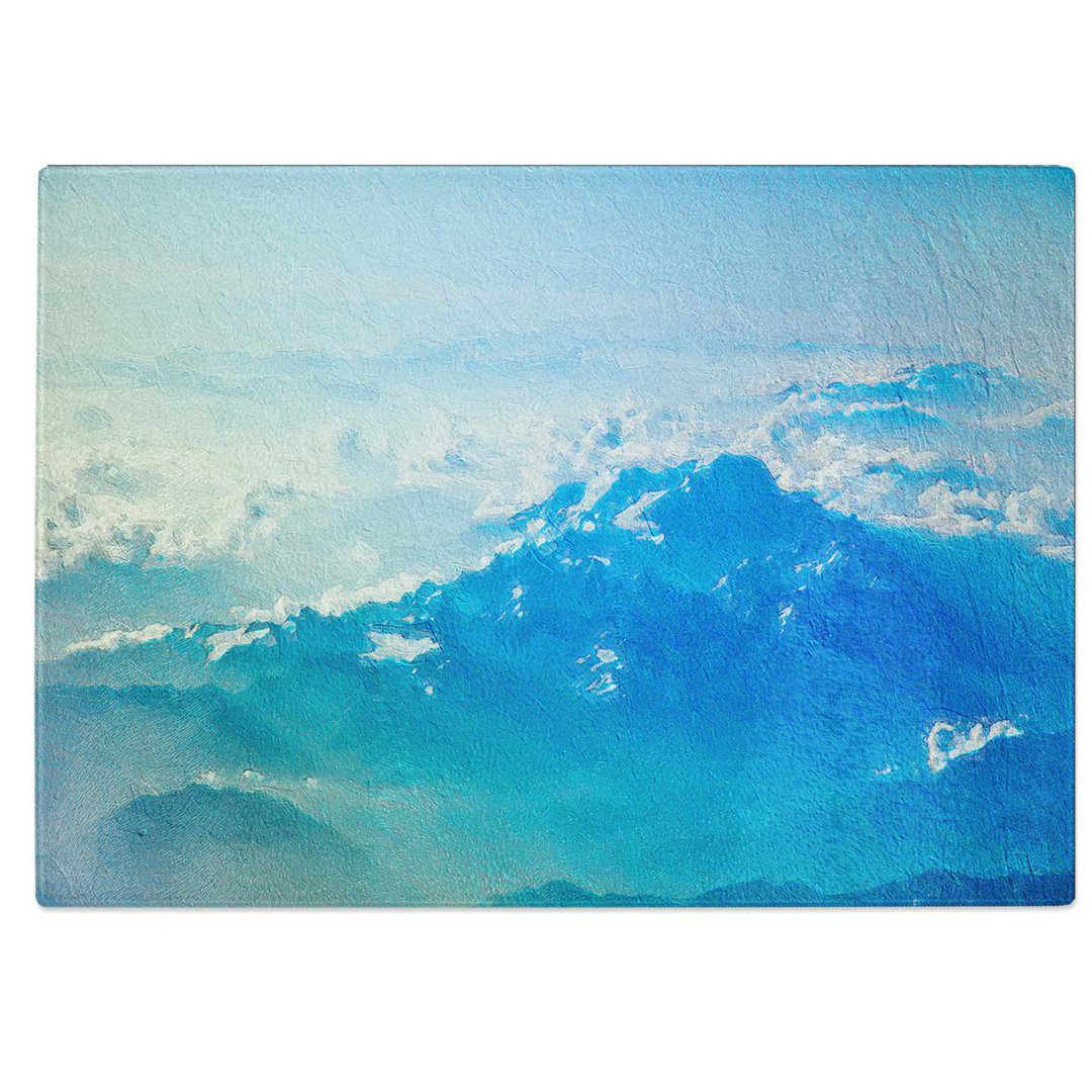 Tempered Glass Clouds Above the Mountains Chopping Board