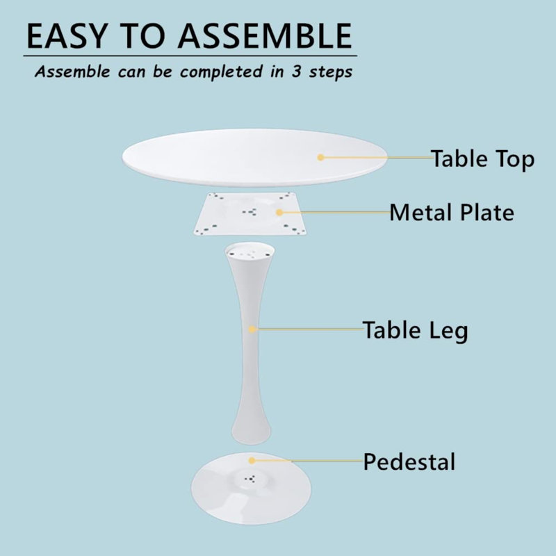 Round Dining Table White With Pedestal Base,31.5" Modern Dining Room Table For 1-4 People,Pedestal Dining Table With Round Top For Kitchen Living Room (Dining Table White)