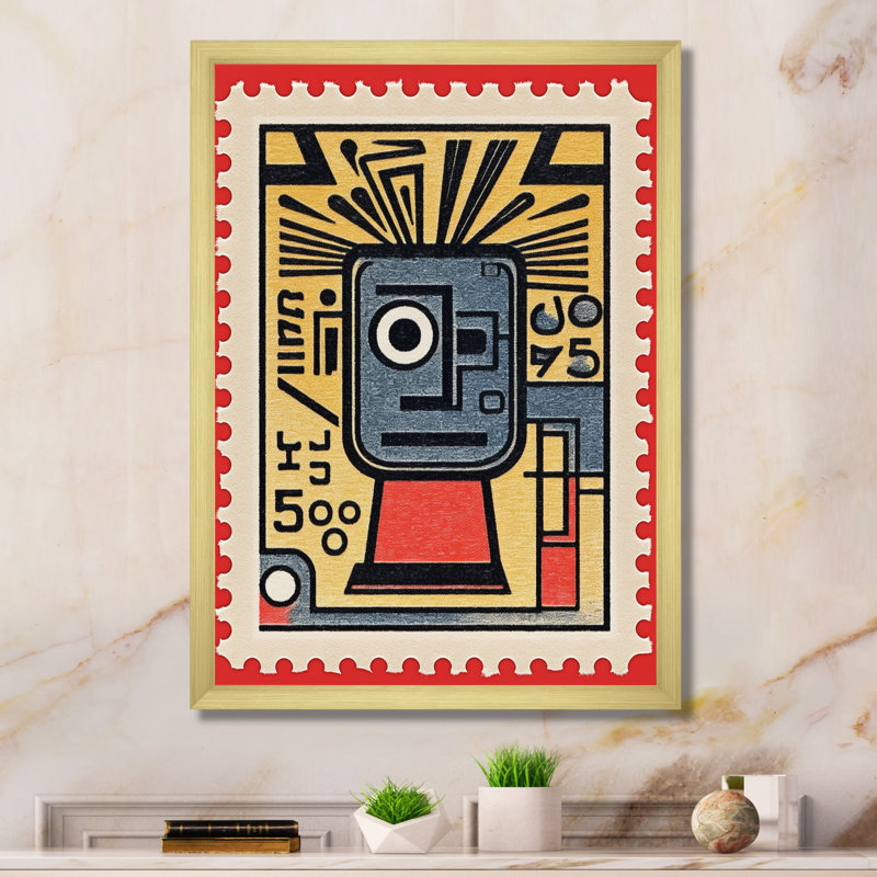 «Retro Stamp Tribute to Keith I», reproduction sur toile, Encadrement doré, H 32 po x l 16 po x P 1 po