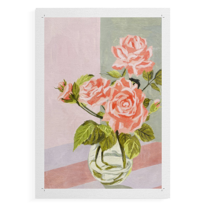 Douces roses I - impression sur toile seulement - non encadrée, H 12 po x l 8 po