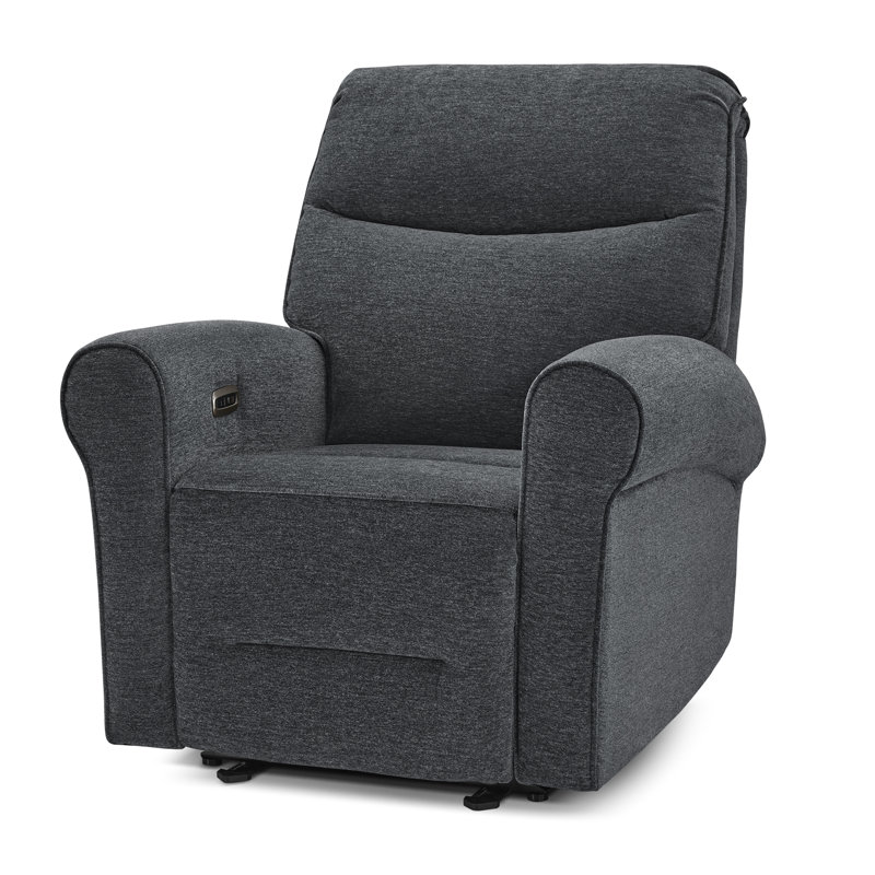 zero clearance recliner  Power Recliner Chair with Rolled Arm & USB-A/C Ports, Fabric, Dark Gery