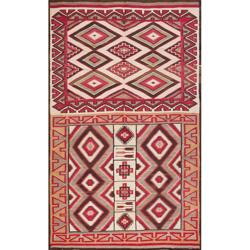 Antique Navajo Small Scatter Size Wool Grey Color Native American Flatweave Rug