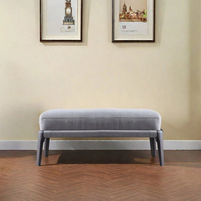 Banc avec repose-pieds en bois massif