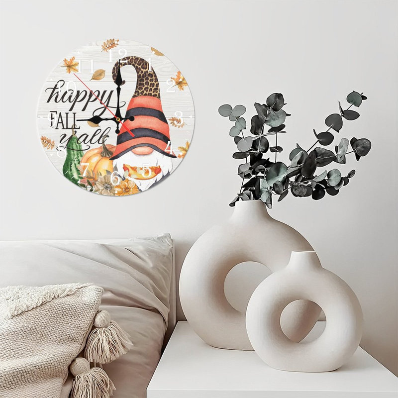 Horloge murale en bois 10 po, mouvement silencieux, à piles (piles AA non incluses), décor artistique, parfait pour les décorations