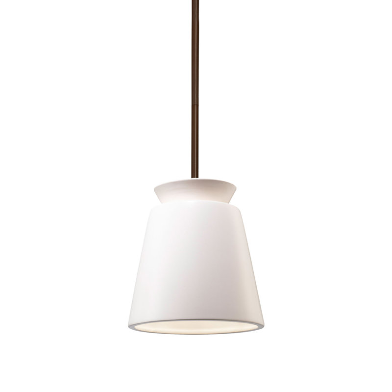 Luminaire suspendu en forme de dôme à 1 lumière Radiance, Bronze foncé, Blanc mat, DEL (intégrée)