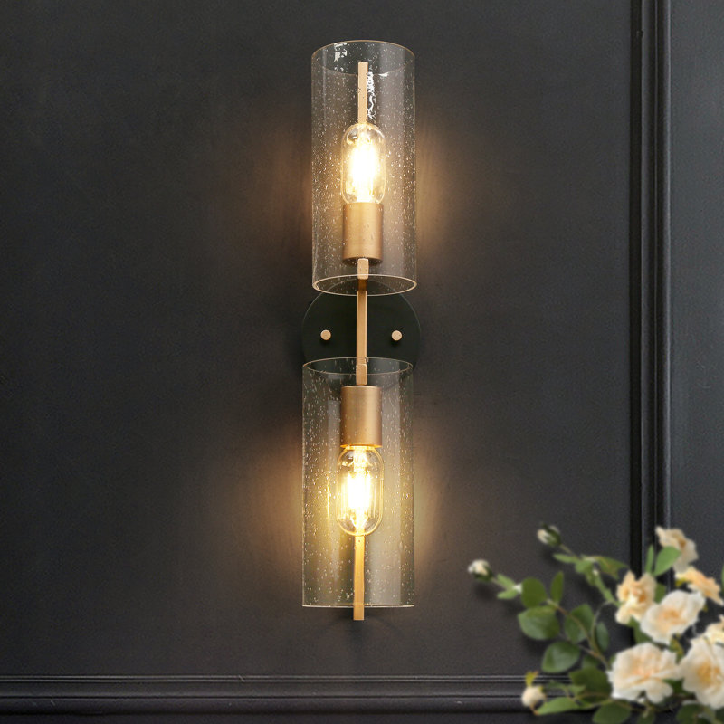 Luminaire de salle de bain à intensité variable avec verre grainé Riitta, Noir