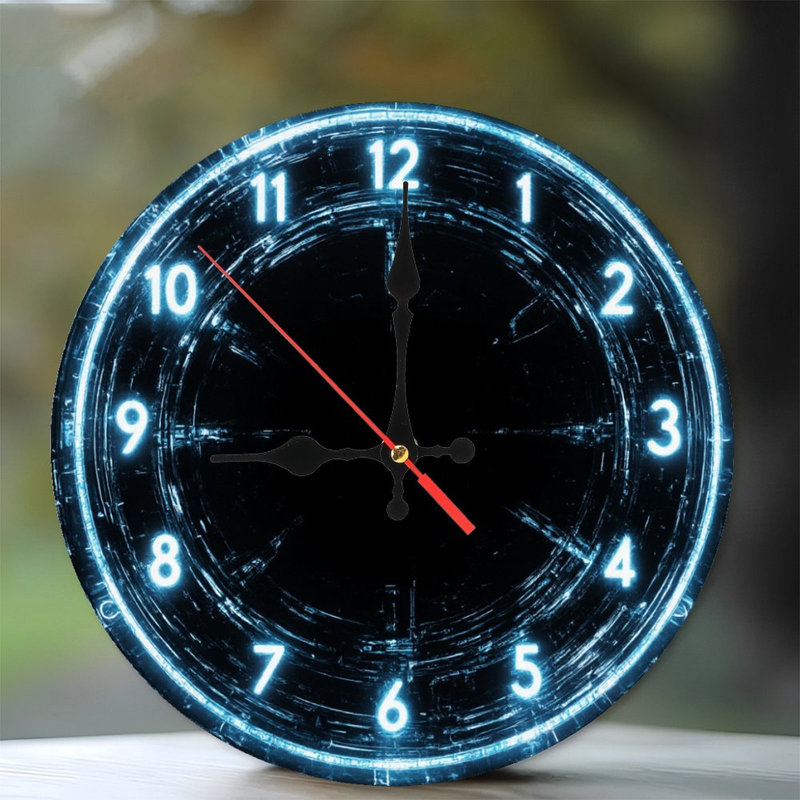 Horloge numérique de style néon bleu