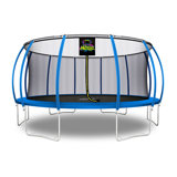 Moxie 16 FT Pumpkin-Shaped Outdoor Trampoline with Enclosure Set and with Safety Net, Mat, Pat