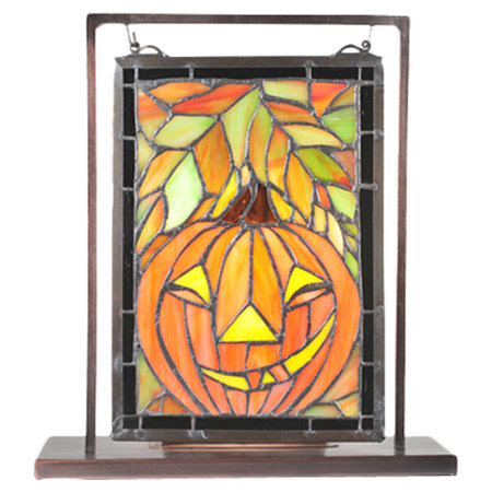 Jack O'Lantern Lighted Mini Tabletop Window Table Lamp