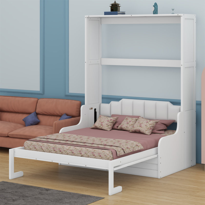 Lit escamotable mural Murphy avec coussin, Blanc