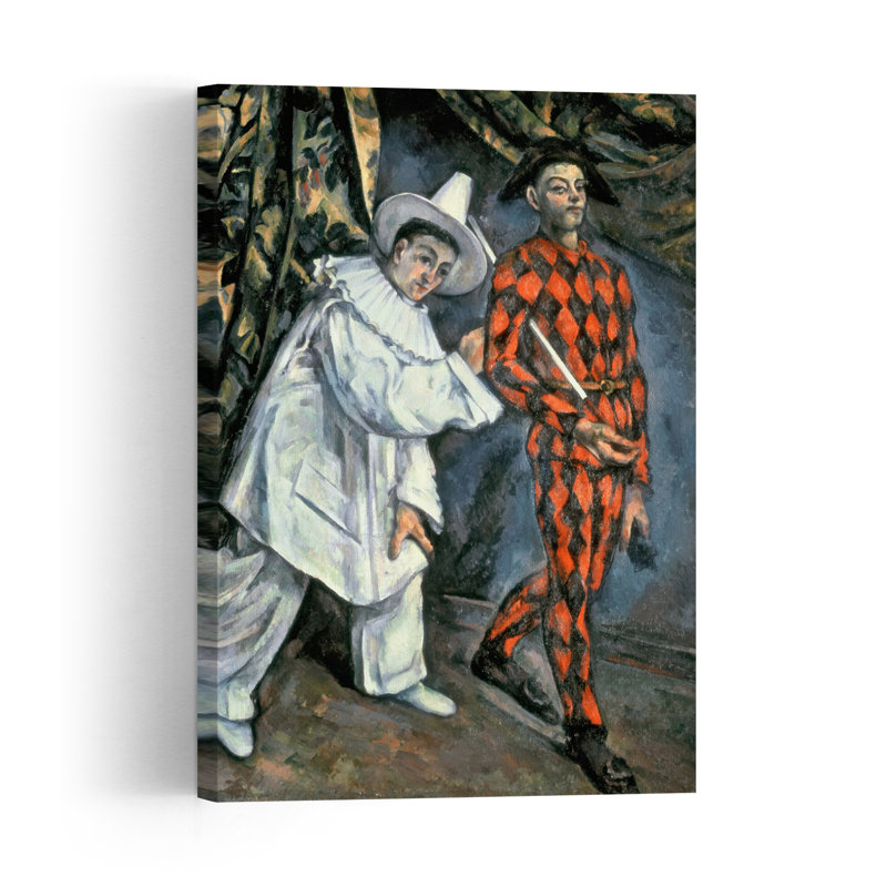 Pierrot et Arlequin, 1888, estampe d'art mural abstrait contemporain, H 24 po x l 16 po