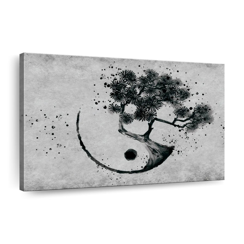 Zen Bonsai Yin Yang, reproduction sur toile, L 34 po x H 51 po