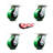 5 Inch Heavy Duty Green Poly on Cast Iron Caster Set with Ball Bearings Set of 4-88883445