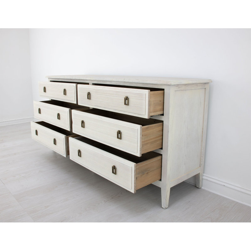 Mason 6 - Drawer Solid Wood Dresser, Light Oak
