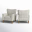 Fauteuil en polyester l 31 po avec pieds en bois massif Arching-84502077