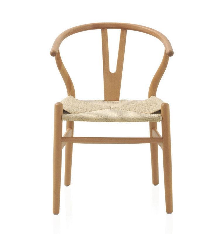 Kratzer 43cm H Solid Wood Wishbone Armchair in Natural
