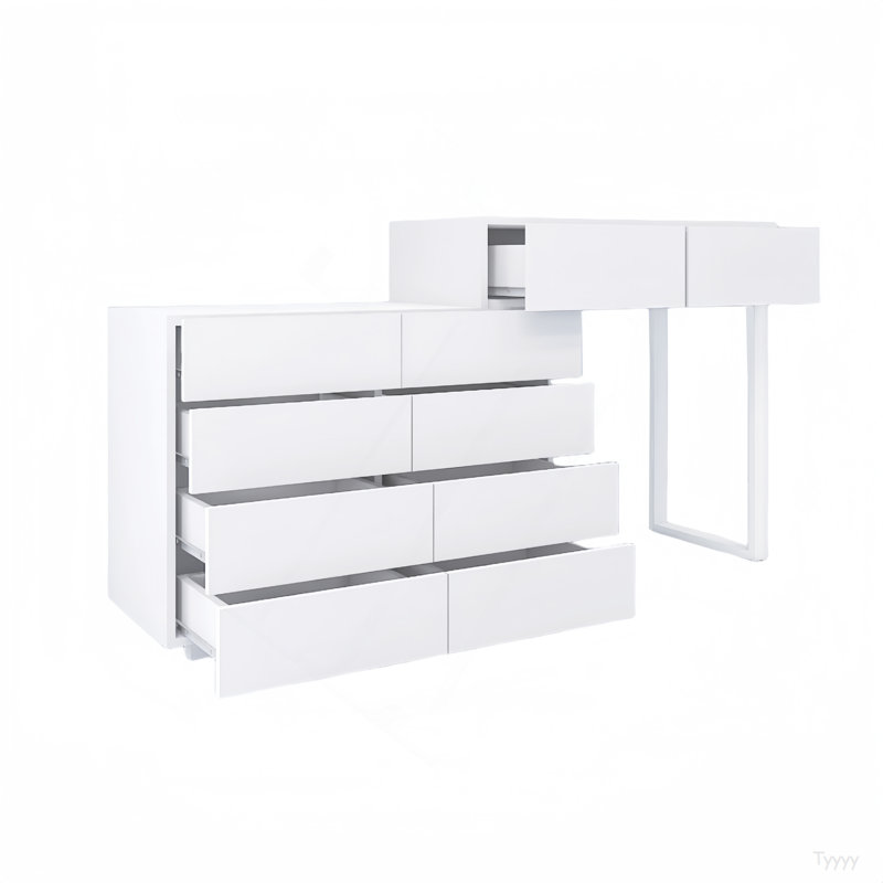 Commode de bureau 10 tiroirs sans poignée