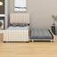 Lit plateforme tapissier simple en velours - Lit gigogne simple inclus-1898870928