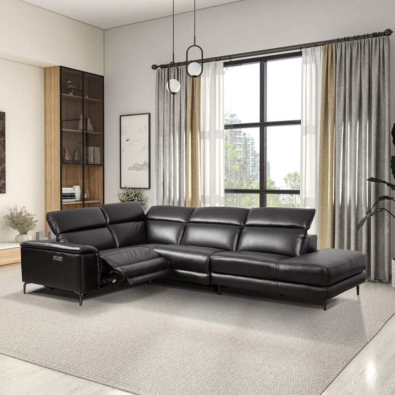 Canapé modulaire inclinable Zander - Polyuréthane noir