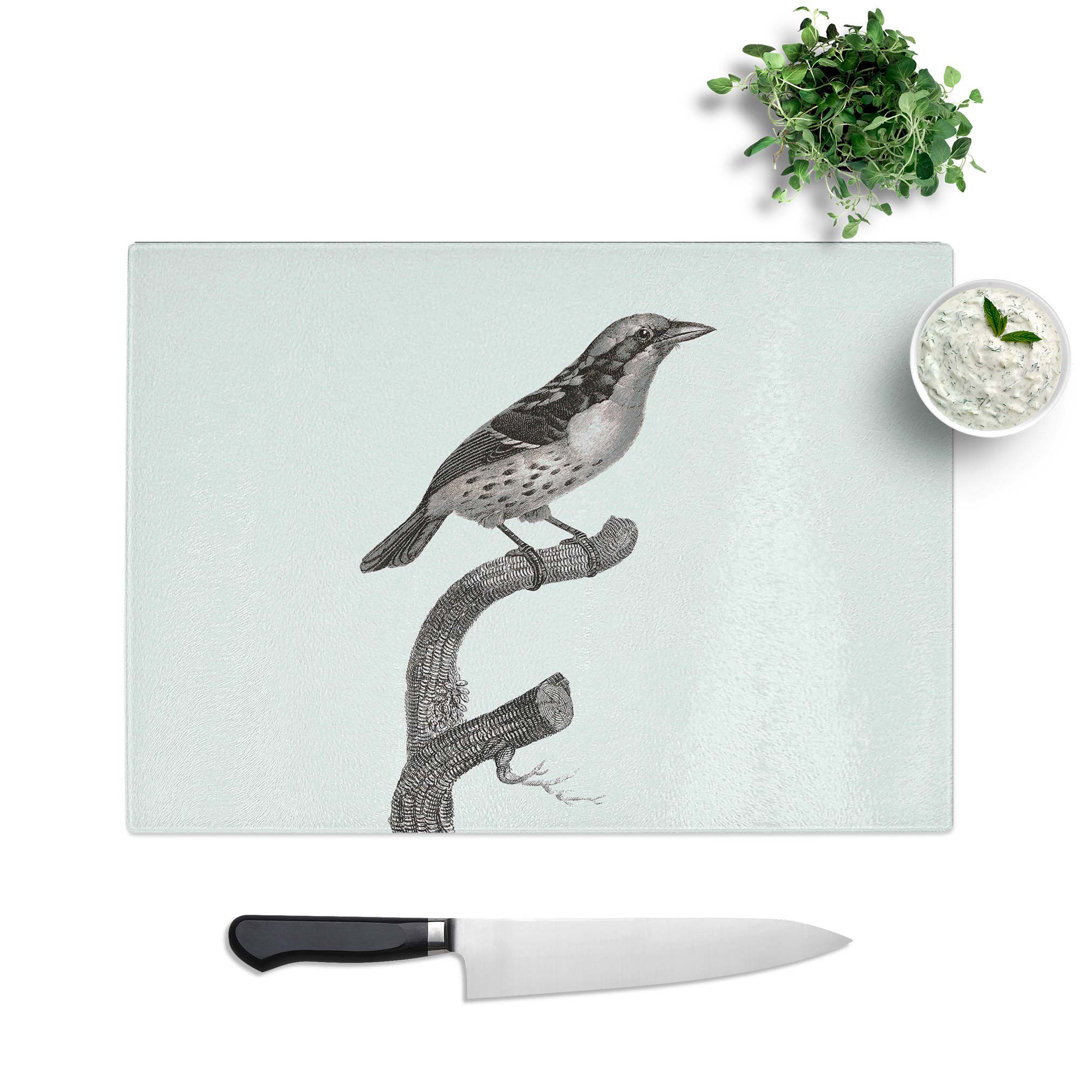 Tempered Glass Sparrow Bird by Jacques Barraband Chopping Board