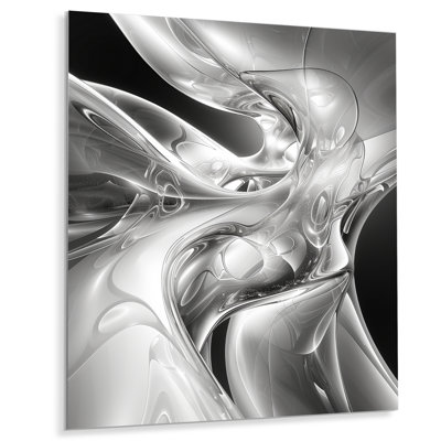Grey Black Abstract Steel Serenade I - Abstract Print Wall Art Living Room