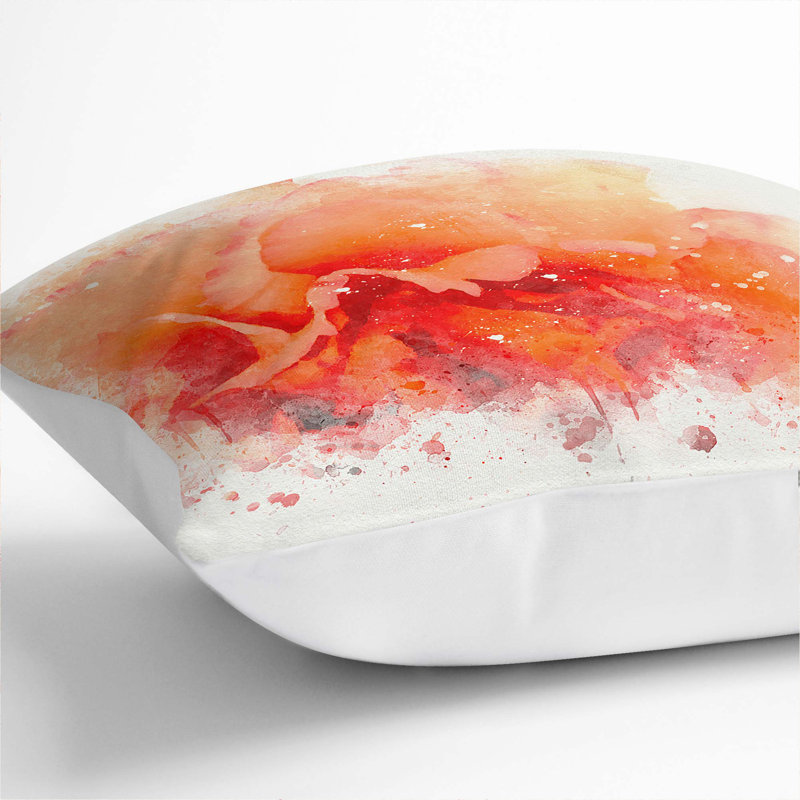 Floral Square Throw Cushion, 40cm H x 40cm W x 15cm D, White