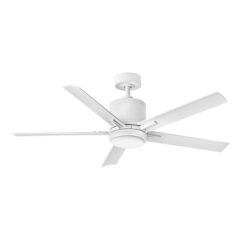 Ventilateur de plafond à DEL Hinkley Vail, Blanc, Blanc mat