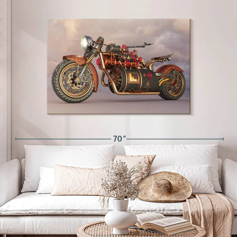 Mehar Steampunk Motorcycle, 32" H x 48" W