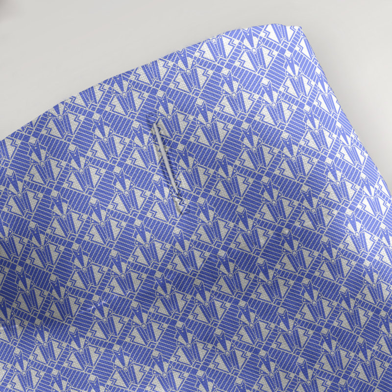 Rideau simple art déco, Rayures bleues 2