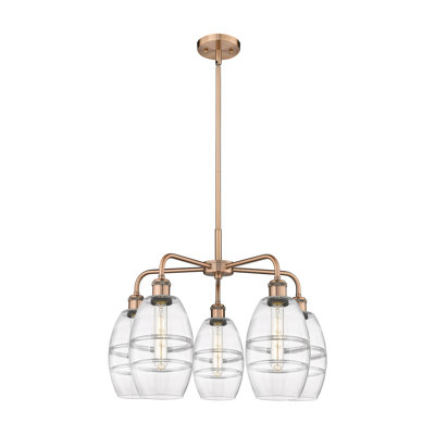 Dundrod 5 - Light Steel Dimmable Round / Oval Chandelier
