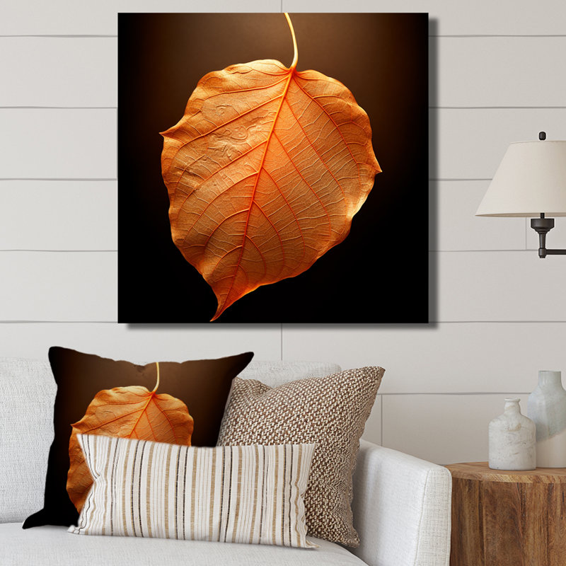 Feuillage tangerine orange érable translucide, Toile tendue, 36" H x 36" W