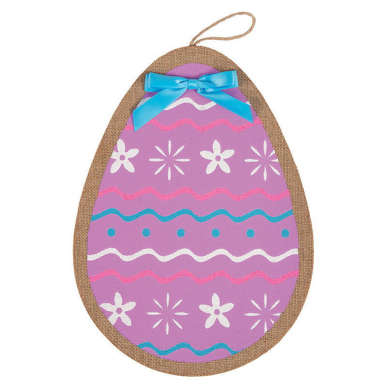 Plaque de porte lumineuse en œuf de Pâques - 1 pièce