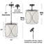 Luminaire suspendu tambour 3 lumières Miloh