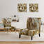 Fauteuil de chambre moderne rembourré en velours Brechta Vibrant Curve Design II-88109598