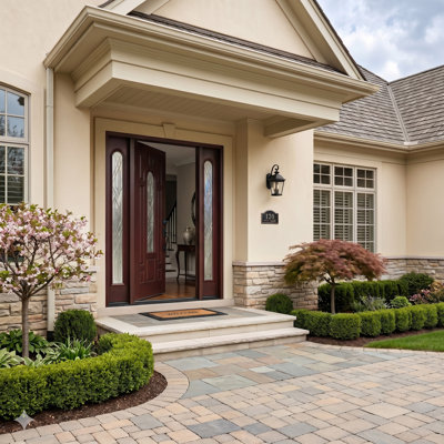 BGW Doors 60 in. x 80 in. Brown Fiberglass Prehung Front Entry Door
