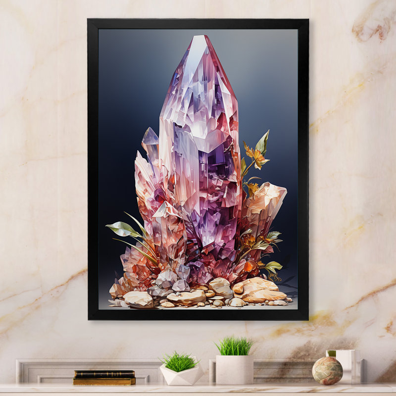 Spiritual Stone Quartz II sur toile, Cadre photo noir, H 32 po x l 16 po x P 1 po