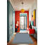 Tapis décoratif moderne à motif vertical bleu-1422220470