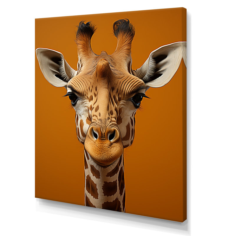 Girafe moderne sur toile, impression sur toile, Toile tendue, H 44 po x l 34 po x P 1,5 po