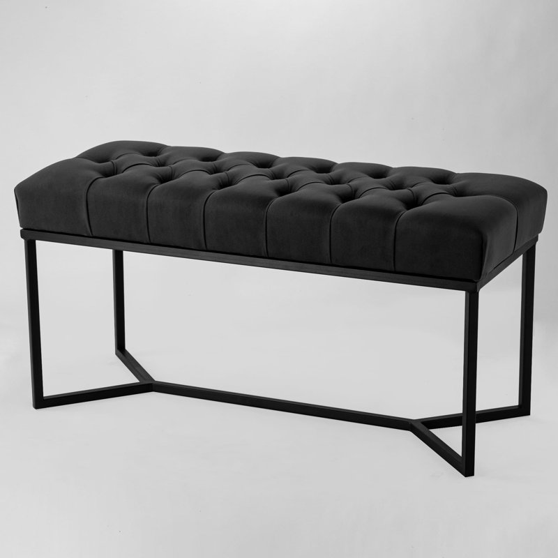 Emylia Velvet Upholstered Bench, H40 x W100 x D30cm