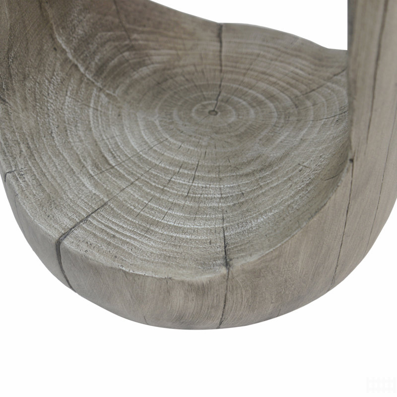 Outdoor Side Table,Hollow Design End Table,Patio Garden Stool Table,Decorative Accent Table, Gray