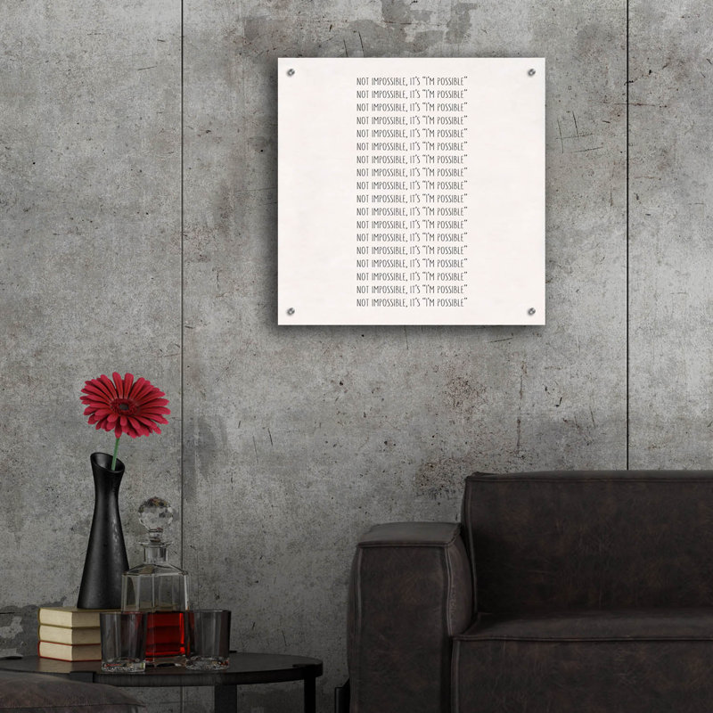  «Possible» par Art Licensing Studio, art mural en verre acrylique, 24 po x 24 po, H 24 po x l 24 po