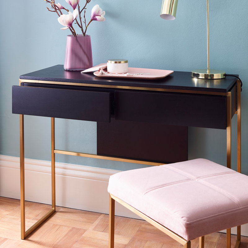 Euclid Dressing Table, Brass Brushed