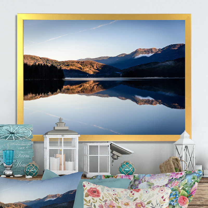 Bohinj Lake at Sunset - reproduction d'art sur toile, H 8 po x l 12 po x P 1 po, Cadre doré