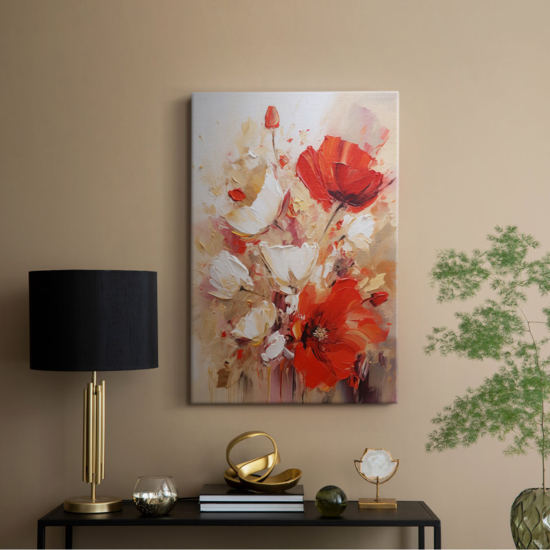 Série FLORAL CCXC - Toile tendue avec châssis de qualité supérieure - Prêt à être accroché, H 60 po x l 40 po