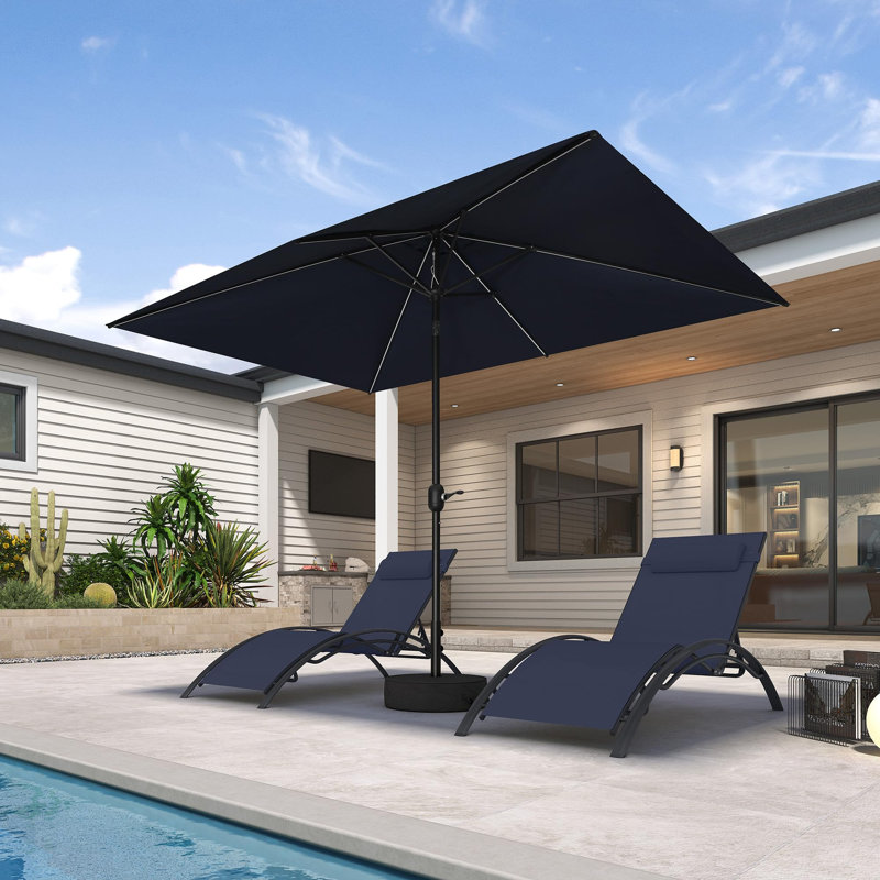 Parasol de patio rectangulaire pour l'extérieur, Marine