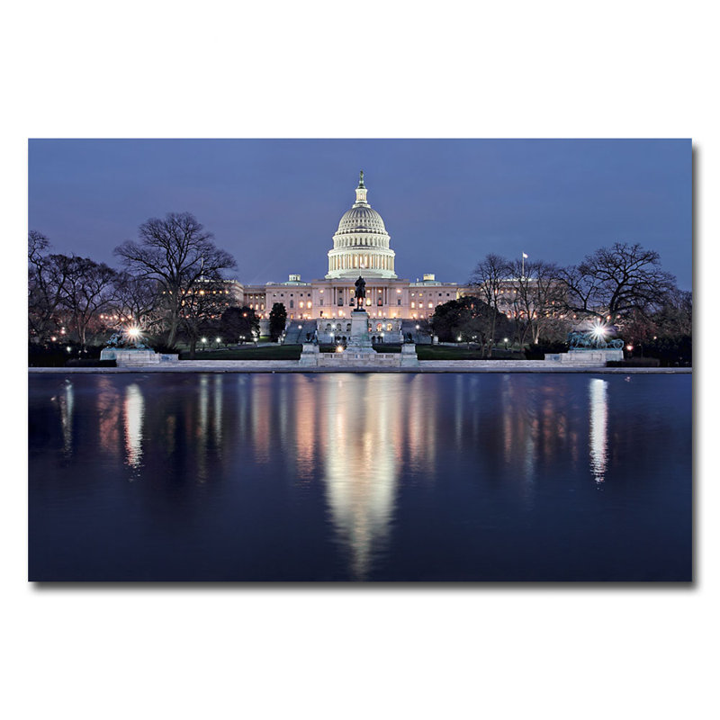 "Sirak" Capitol Reflections "par Gregory O'Hanlon, reproduction de photo sur toile tendue encadrée