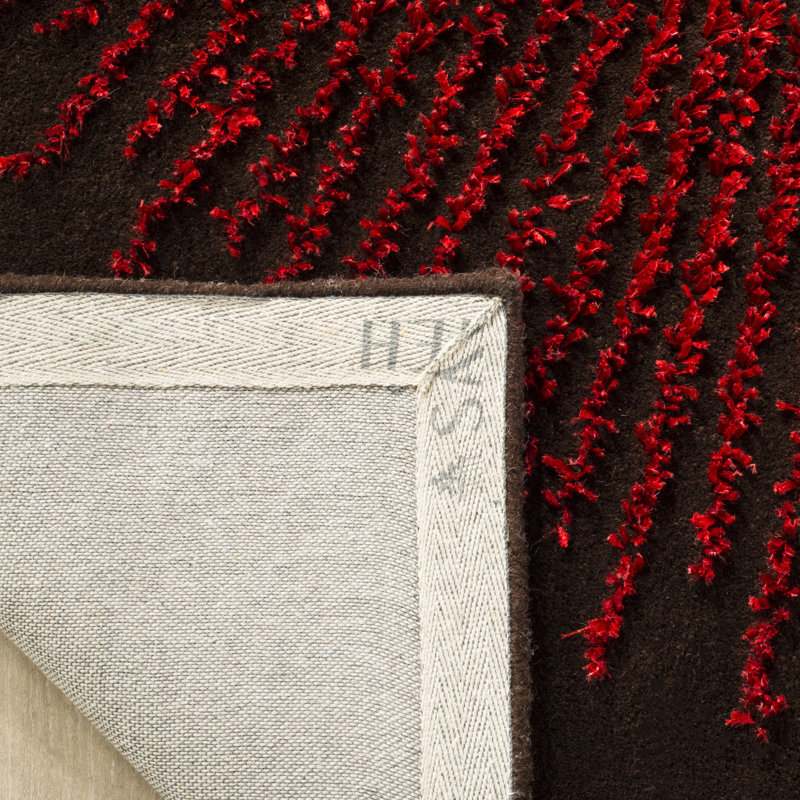 Olivarria Hand-Tufted Wool, Viscose, and Cotton Area Rug, Rond 8 pi